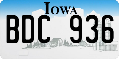 IA license plate BDC936
