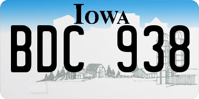 IA license plate BDC938