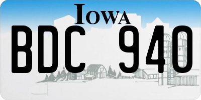 IA license plate BDC940