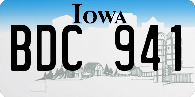 IA license plate BDC941