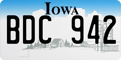 IA license plate BDC942