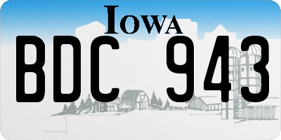 IA license plate BDC943