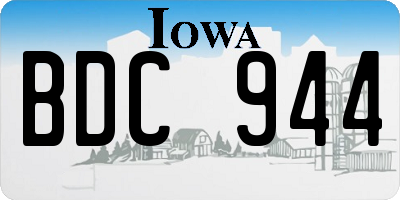 IA license plate BDC944