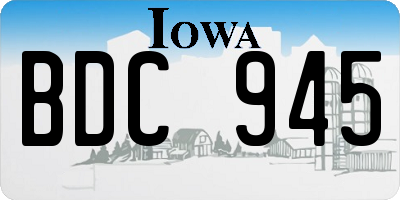IA license plate BDC945