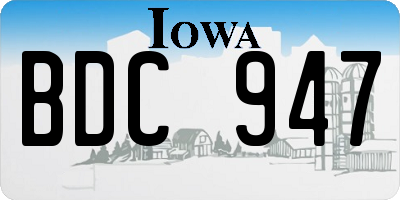 IA license plate BDC947