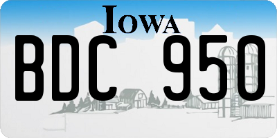 IA license plate BDC950