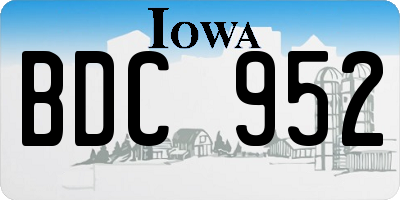 IA license plate BDC952
