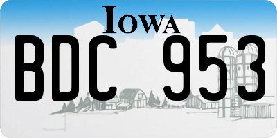 IA license plate BDC953