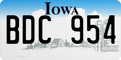 IA license plate BDC954