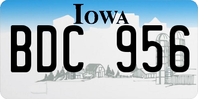 IA license plate BDC956