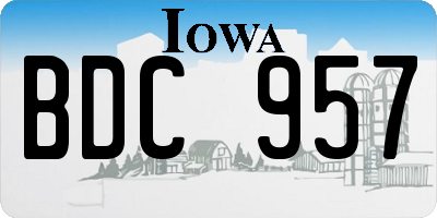 IA license plate BDC957