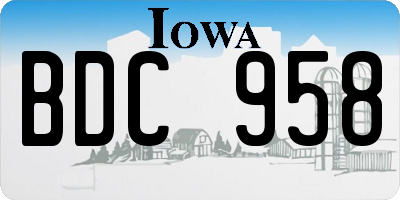 IA license plate BDC958
