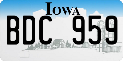 IA license plate BDC959