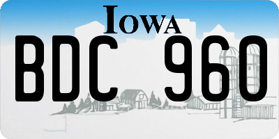 IA license plate BDC960