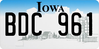 IA license plate BDC961