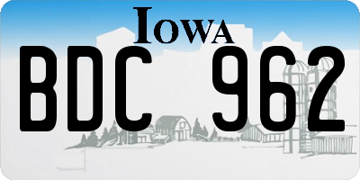 IA license plate BDC962