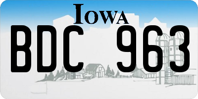 IA license plate BDC963