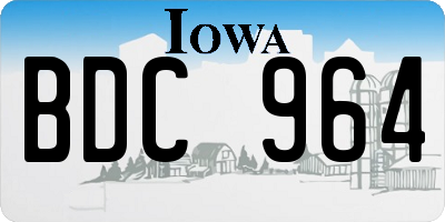IA license plate BDC964