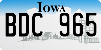 IA license plate BDC965