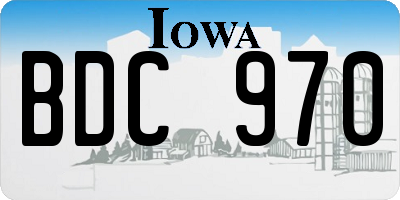 IA license plate BDC970