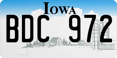 IA license plate BDC972