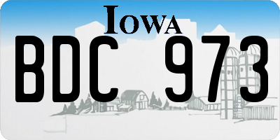 IA license plate BDC973