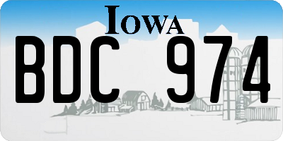 IA license plate BDC974