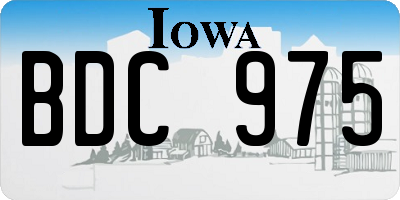 IA license plate BDC975