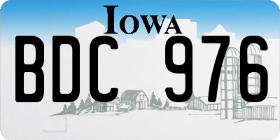 IA license plate BDC976