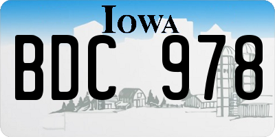 IA license plate BDC978