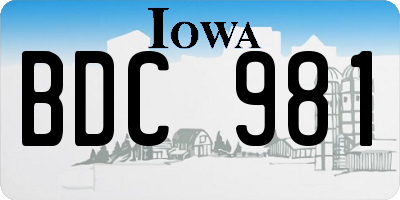 IA license plate BDC981