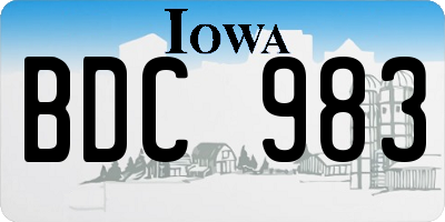 IA license plate BDC983