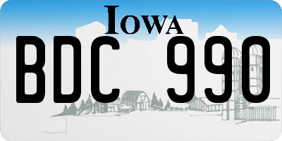 IA license plate BDC990