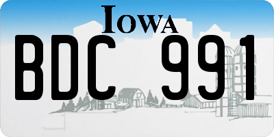 IA license plate BDC991