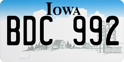 IA license plate BDC992