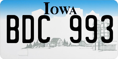 IA license plate BDC993