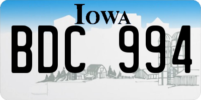 IA license plate BDC994