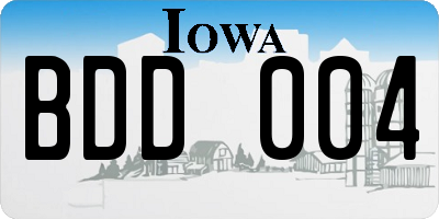 IA license plate BDD004