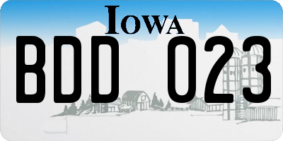 IA license plate BDD023