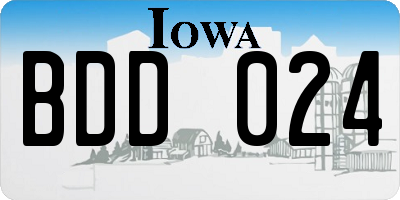 IA license plate BDD024
