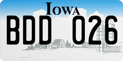 IA license plate BDD026
