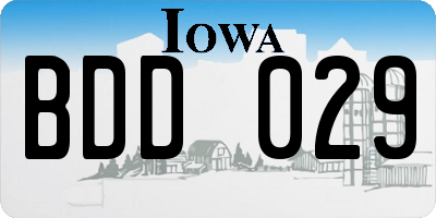 IA license plate BDD029