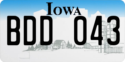 IA license plate BDD043