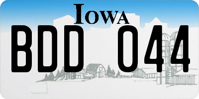 IA license plate BDD044