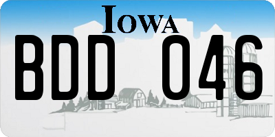 IA license plate BDD046
