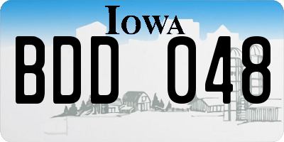 IA license plate BDD048