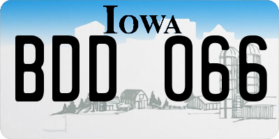 IA license plate BDD066