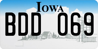 IA license plate BDD069