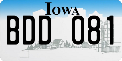 IA license plate BDD081