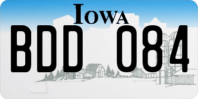 IA license plate BDD084